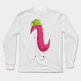 Worm with a cowboy hat Long Sleeve T-Shirt